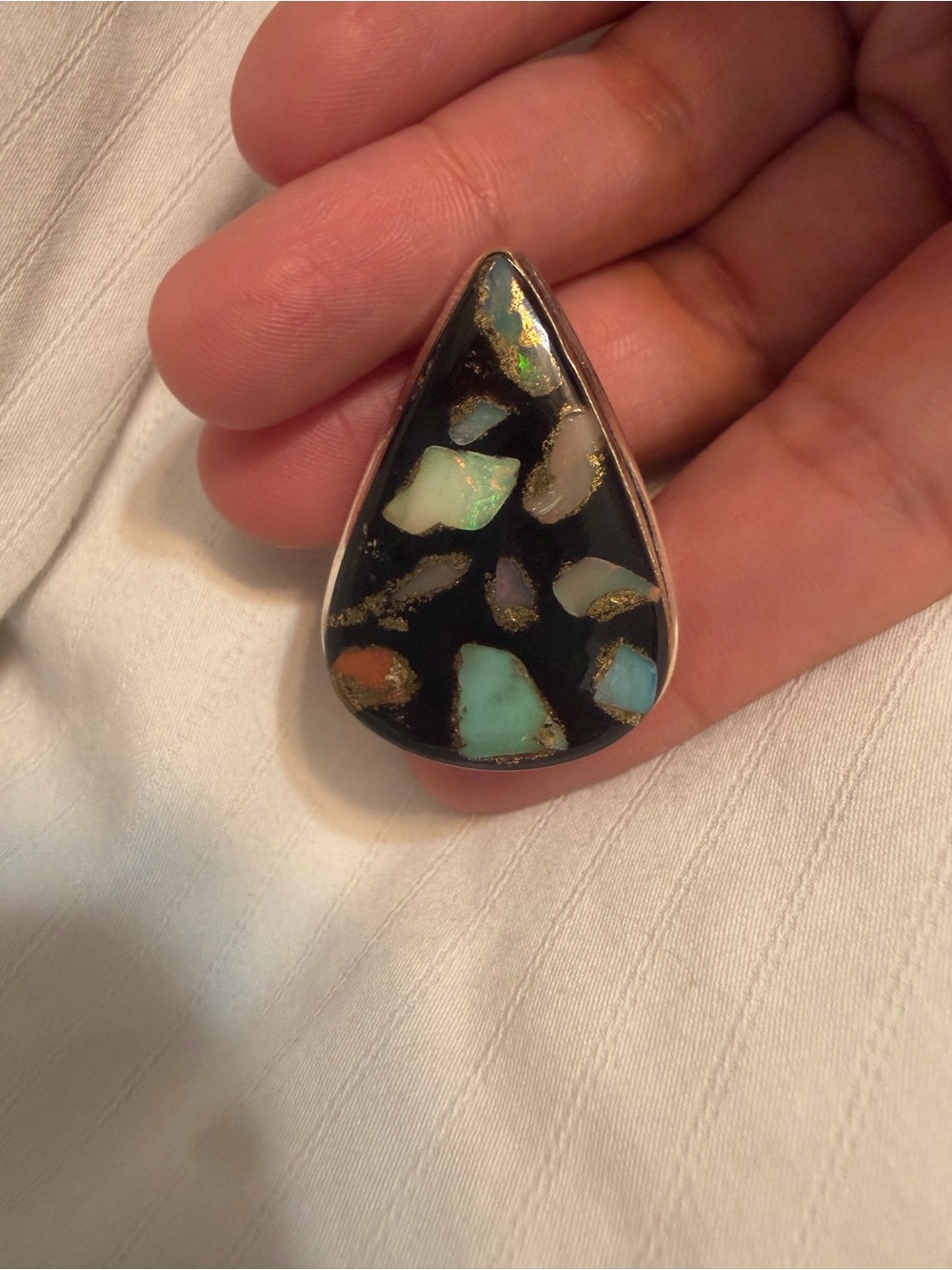 Handcrafted Teardrop Opal Ring
